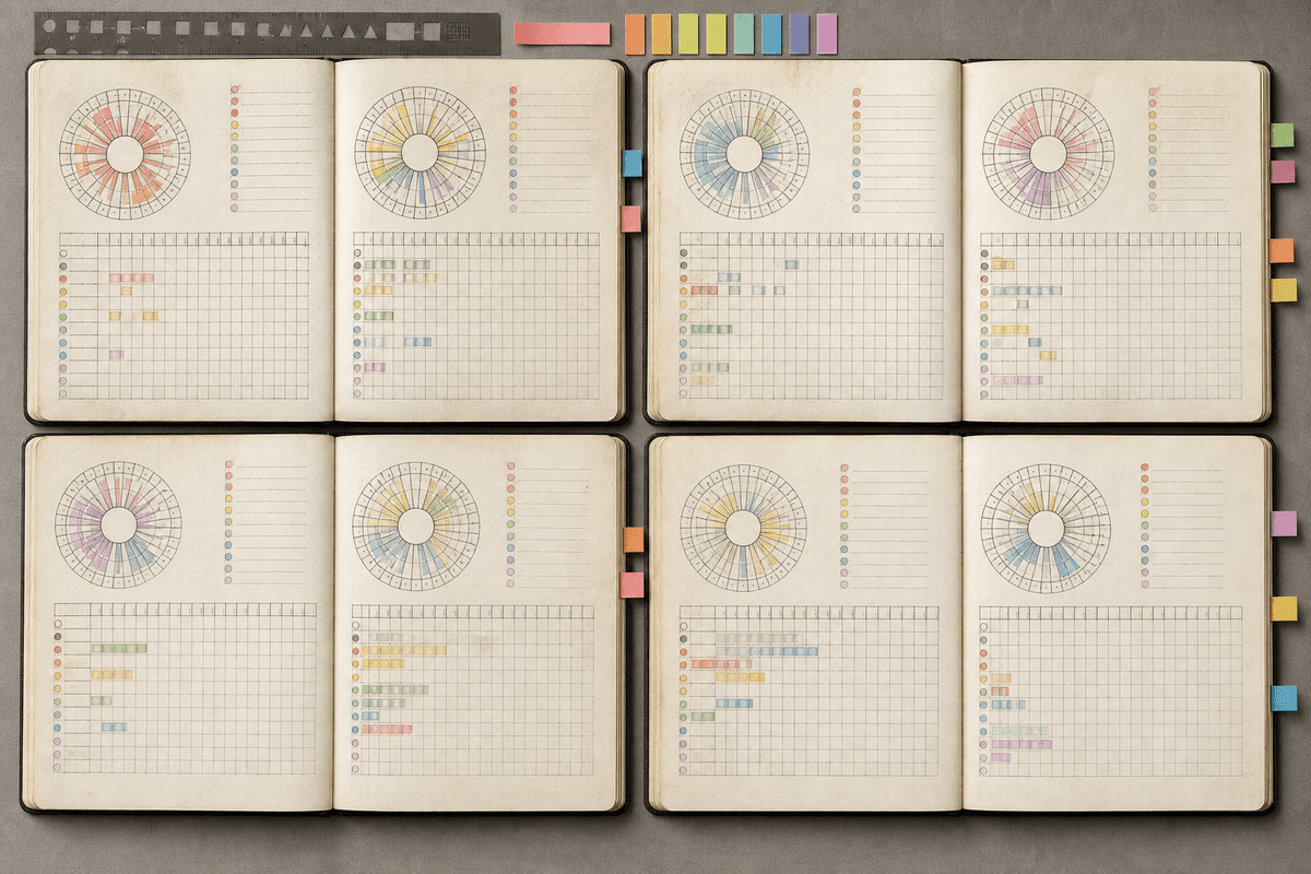 Sequential pages demonstrating consistency and long-term tracking
