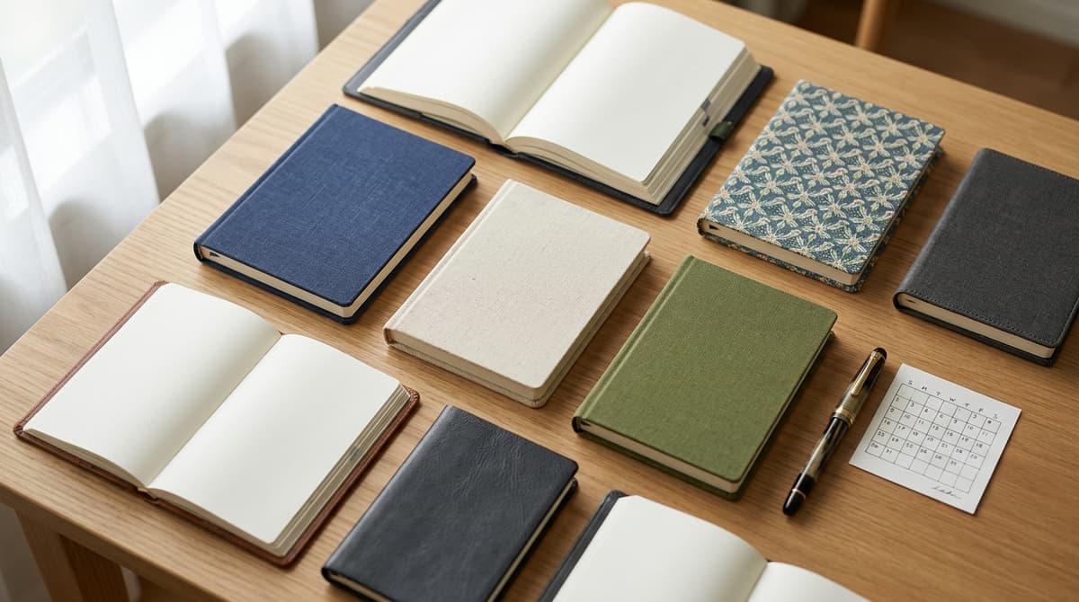 Ambiance visuelle : planners et accessoires pour illustrer le guide d’achat.